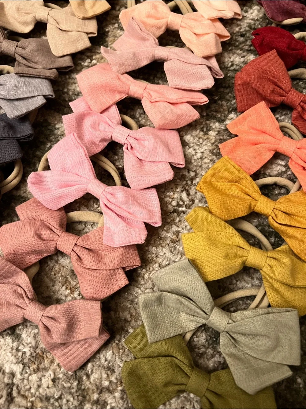Assorted Baby Bow Headbands - Pastel, Bright & Neutral Colors (40 bows)